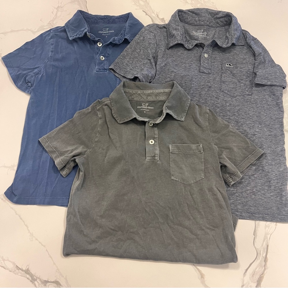 LOT OF 3 EUC Vineyard Vine Polo Shirts size S (8-10)